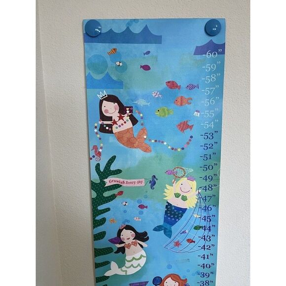 Oopsy Daisy Mermaid Canvas Growth Chart Wall Hanging - Picture 5 of 13